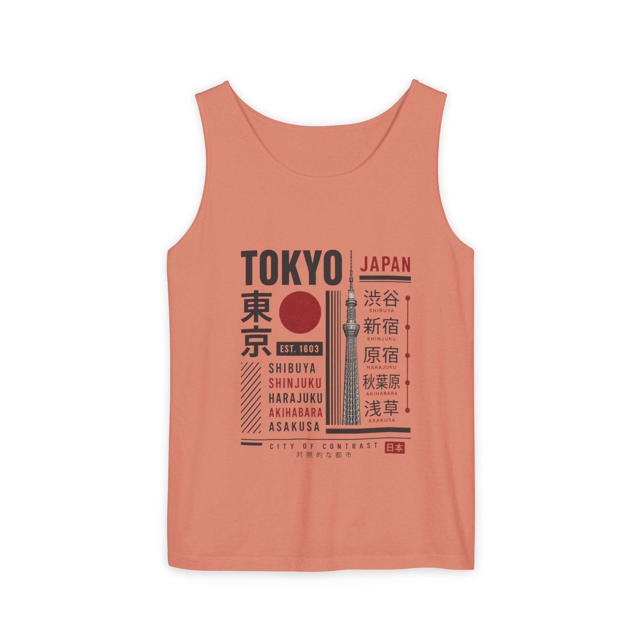 Tokyo Japan Graphic Tank Top — Japanese City Kanji Travel Tee