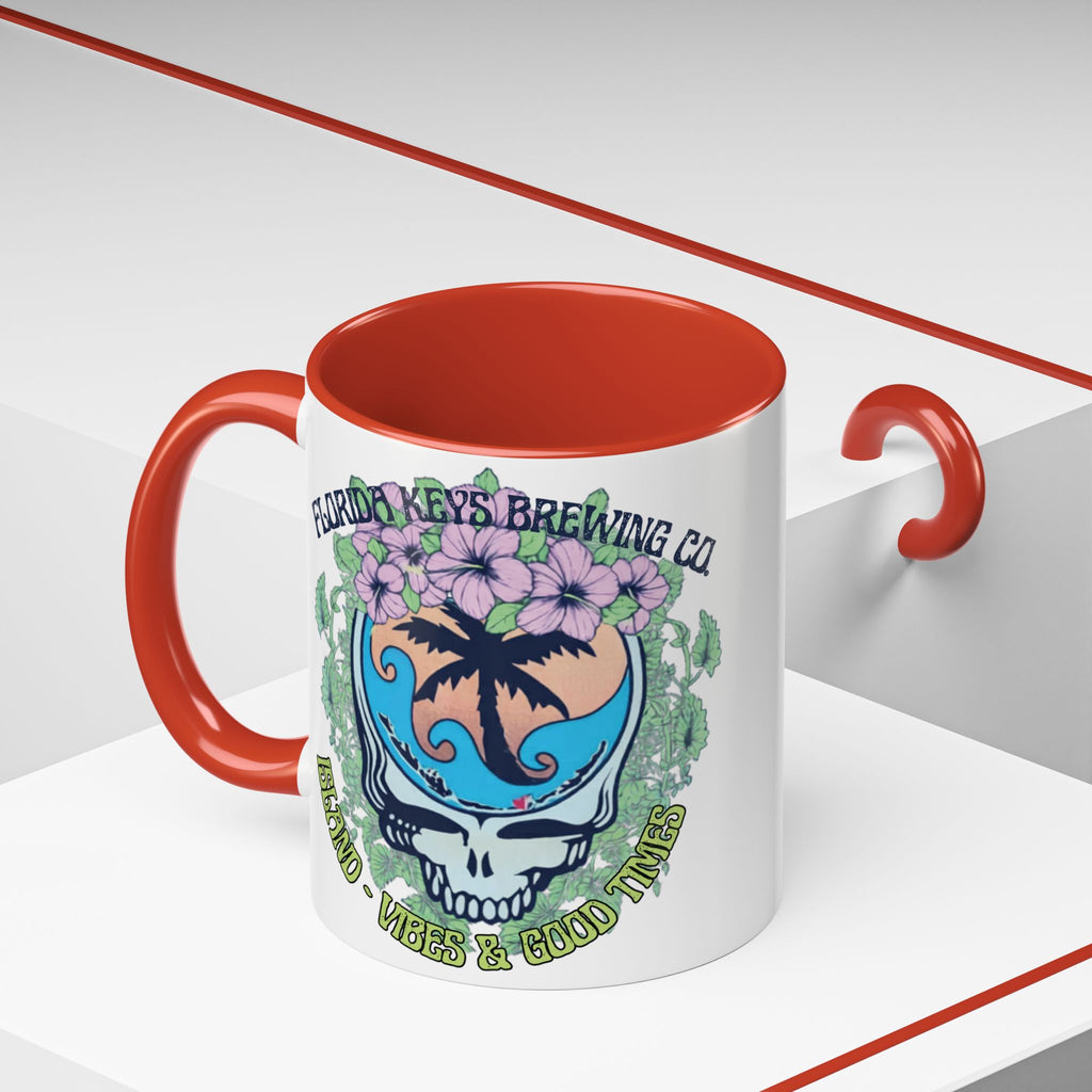 Coffee Mug — Tropical Island Vibes & Good Times Skull Design Key West Florida