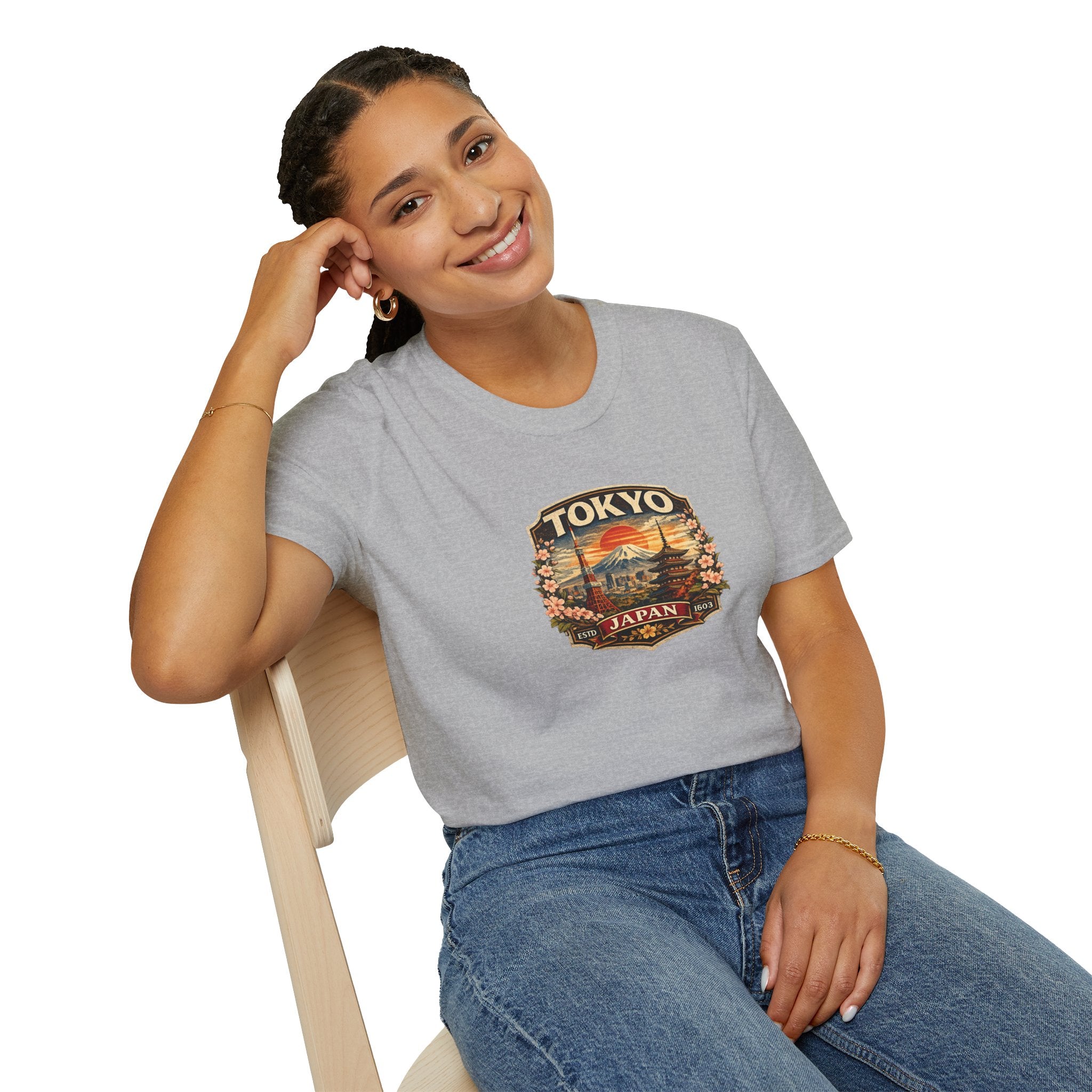 Tokyo Japan Vintage Badge T-Shirt — Mt. Fuji & Pagoda Travel Souvenir Tee