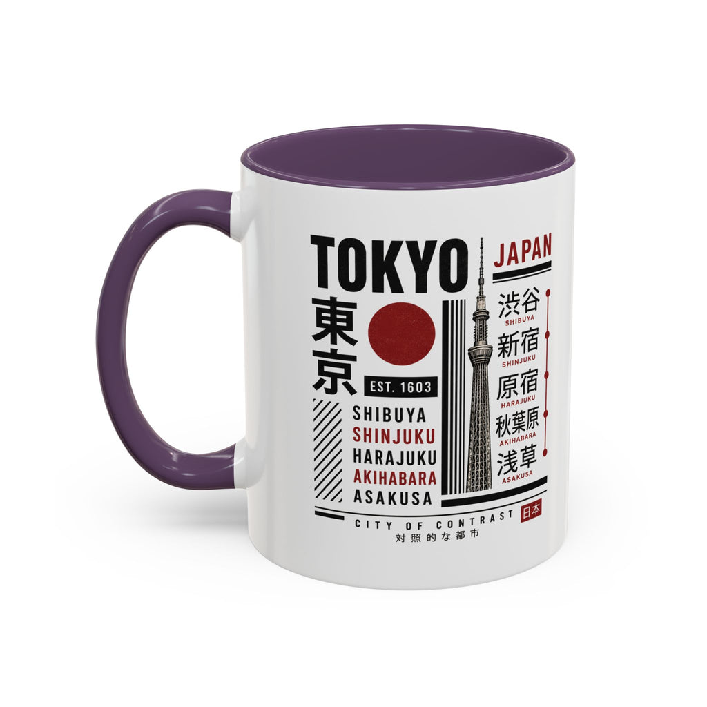 Tokyo Japan Accent Coffee Mug – Shibuya Shinjuku Harajuku Travel Souvenir (11/15oz)