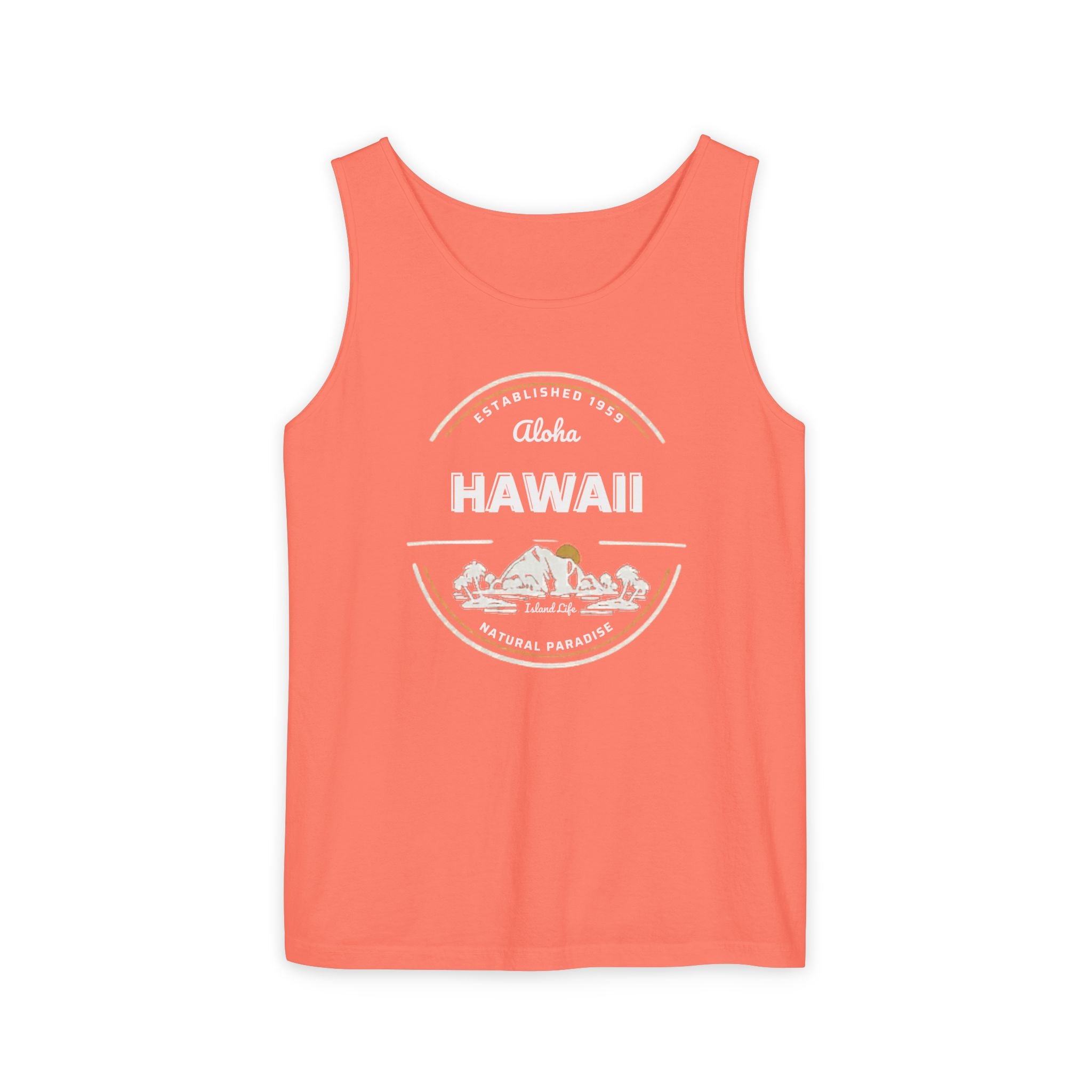 Hawaii Aloha Island Vintage Tank Top — Coral Beach Vacation Tee