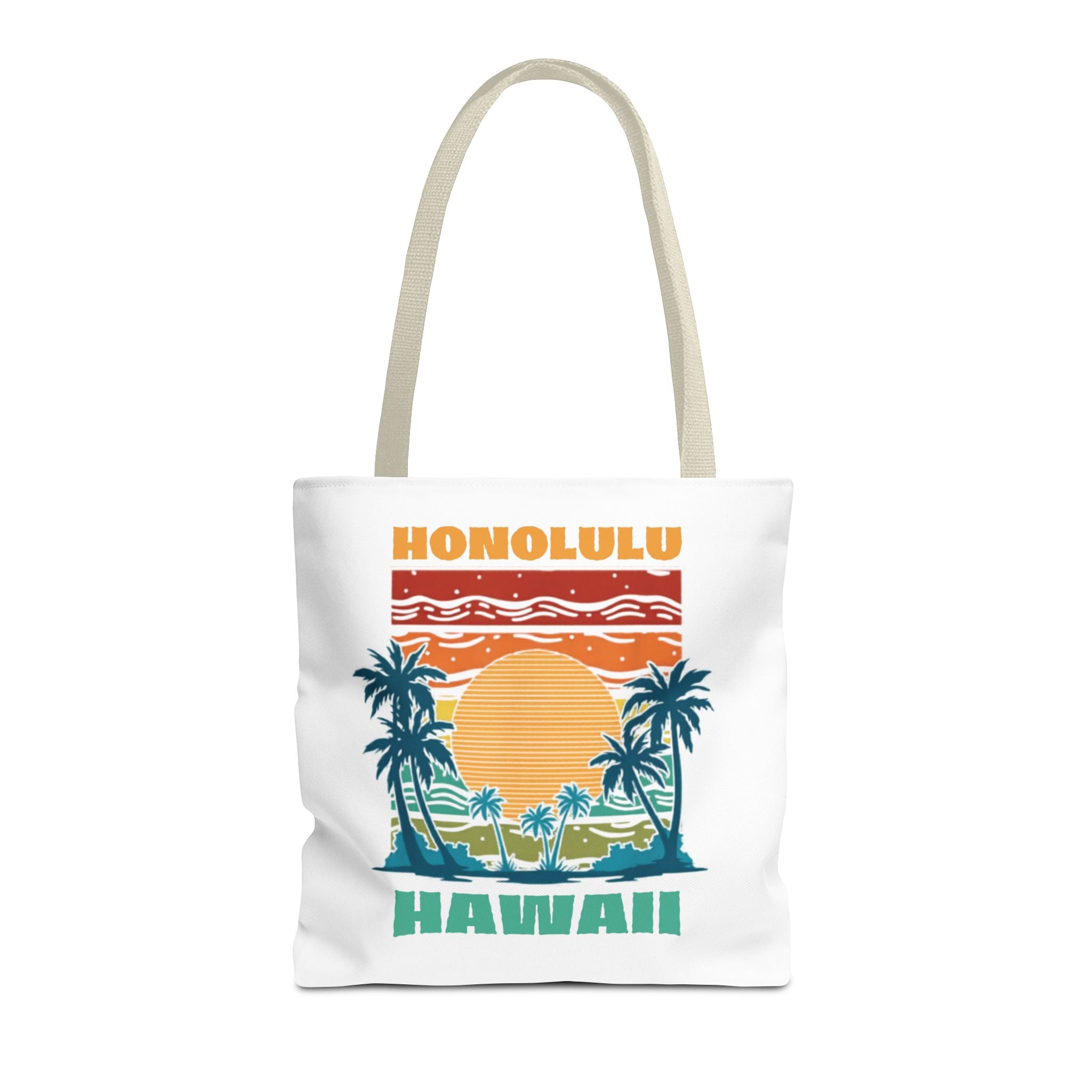 Honolulu Hawaii Sunset Tote Bag – Vintage Palm Beach Vacation Tote