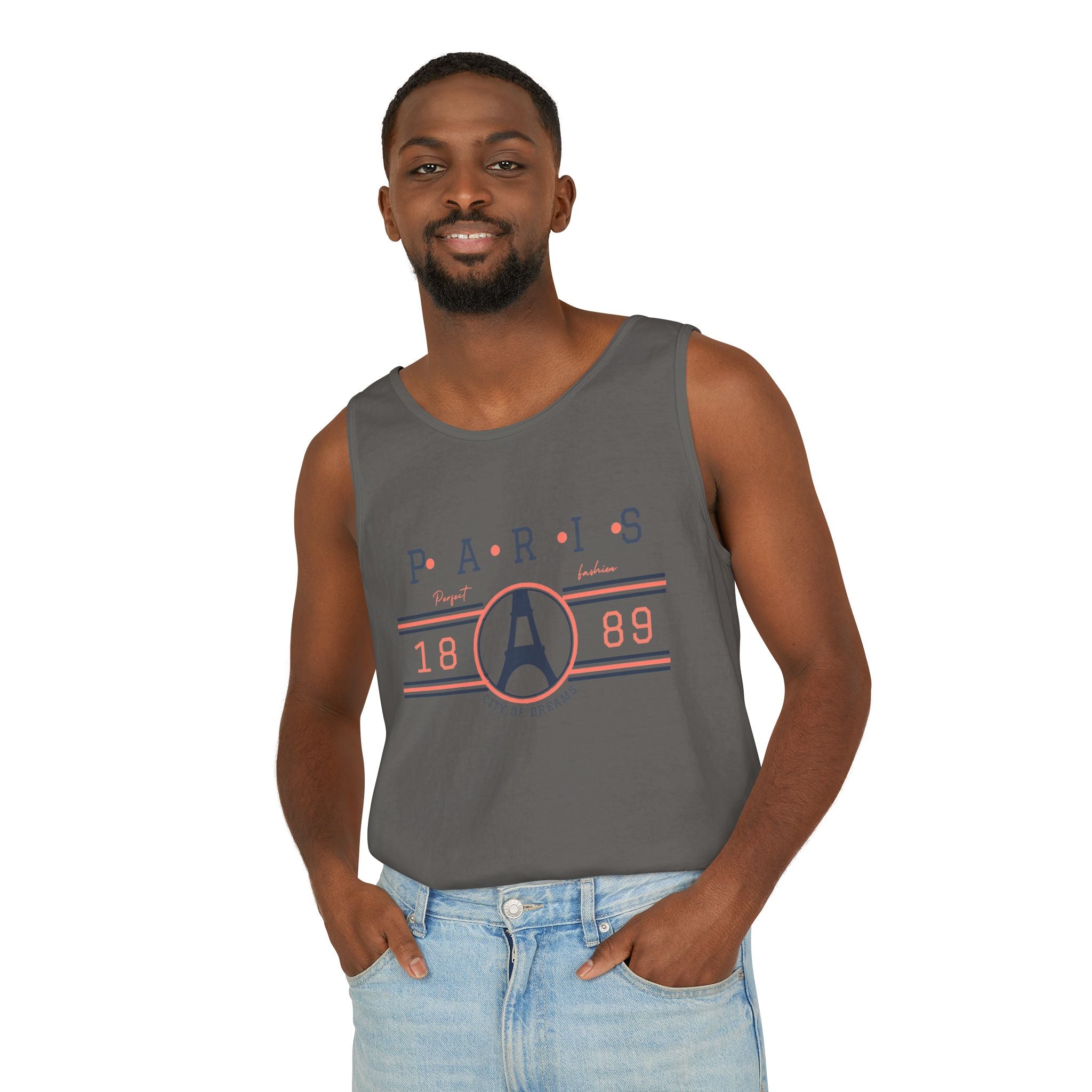 Paris 1889 Eiffel Tower Tank Top — Vintage French Travel Graphic Tank