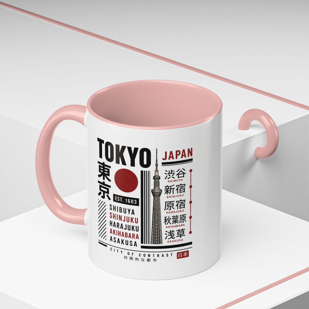 Tokyo Japan Accent Coffee Mug – Shibuya Shinjuku Harajuku Travel Souvenir (11/15oz)