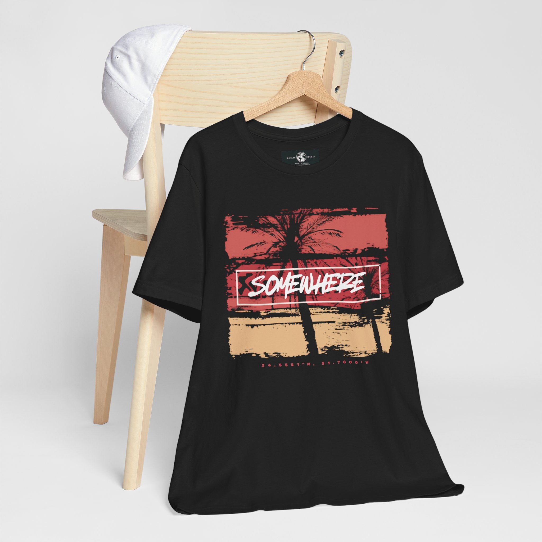 Somewhere Key West Coordinates T-Shirt — 24.5551N 81.7800W