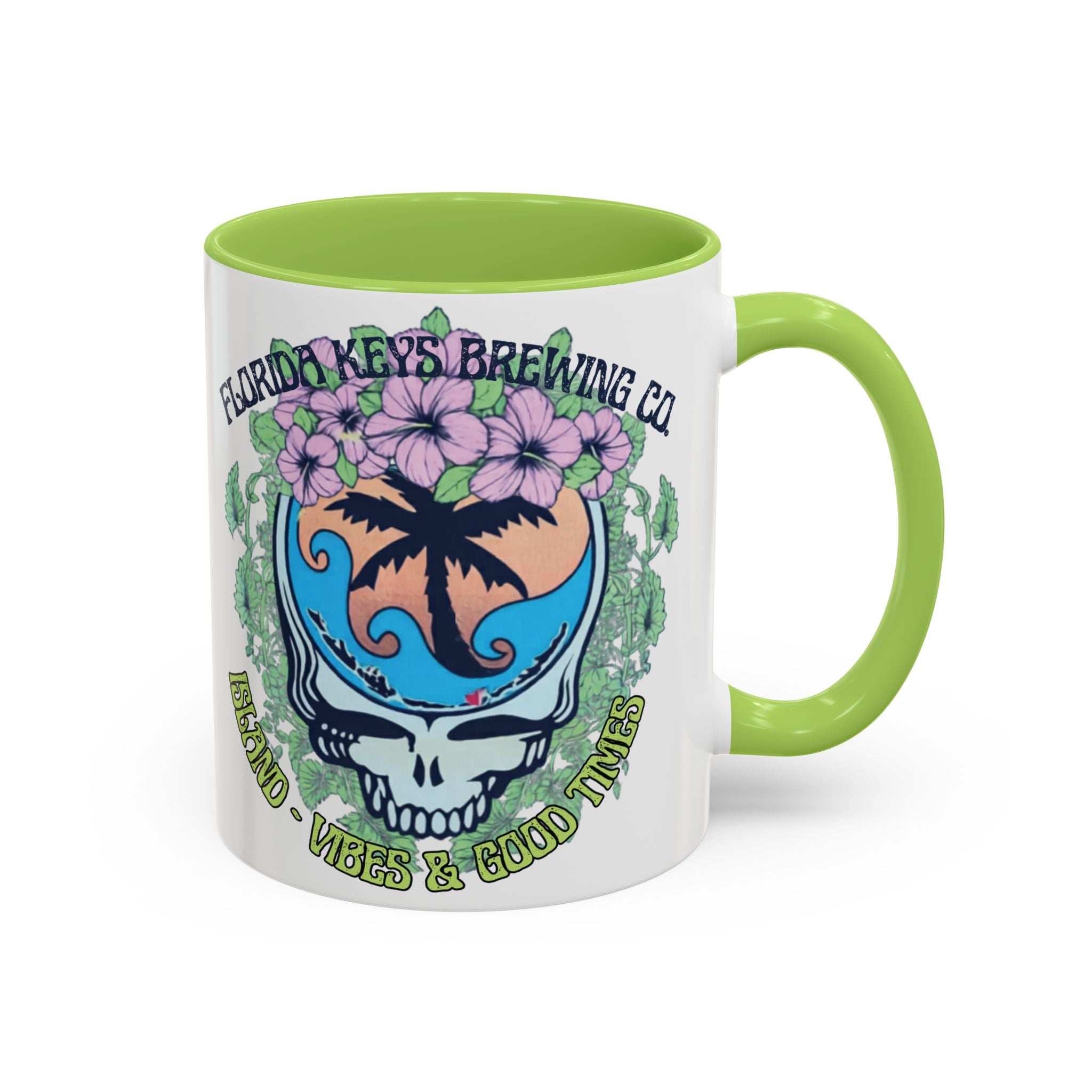 Coffee Mug — Tropical Island Vibes & Good Times Skull Design Key West Florida