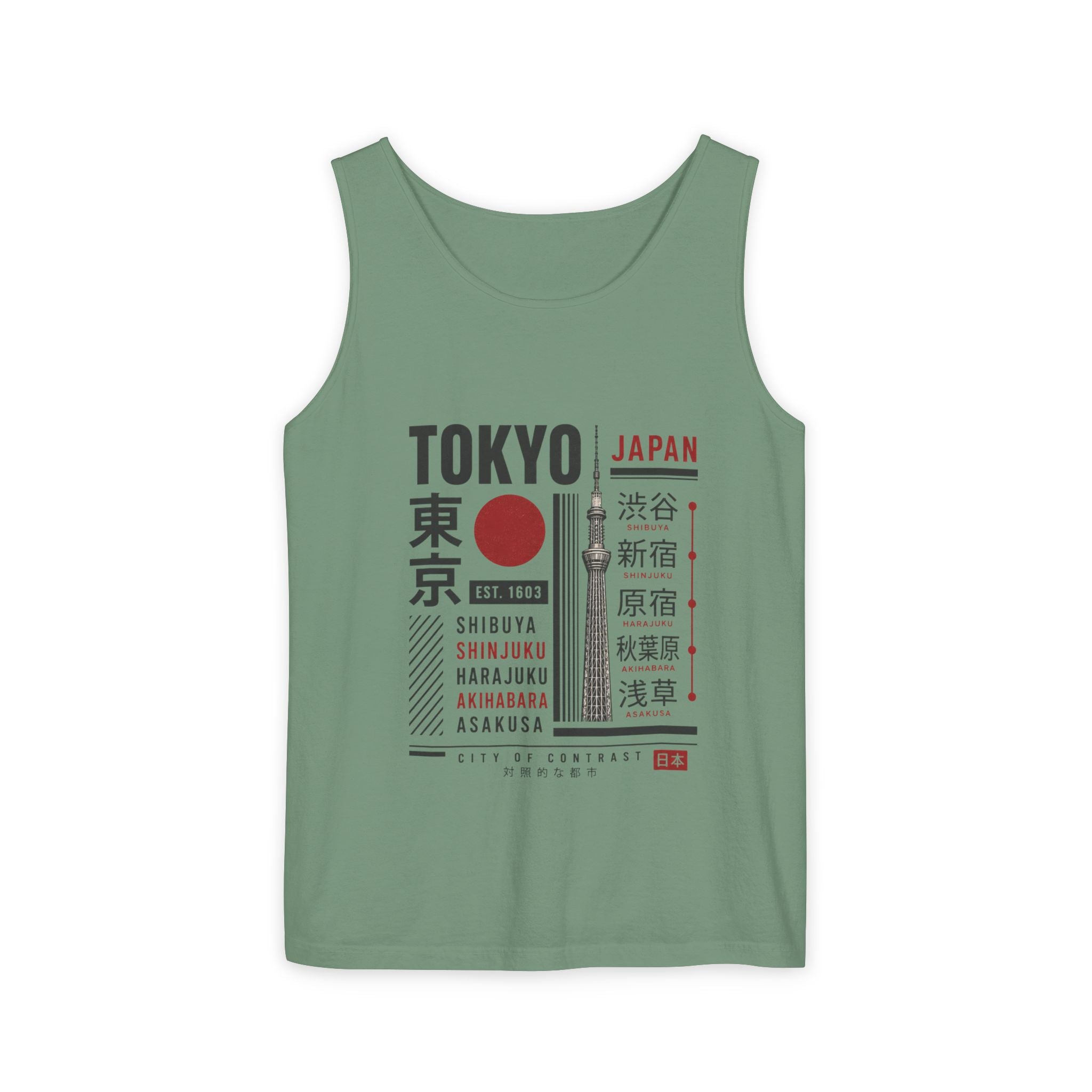 Tokyo Japan Graphic Tank Top — Japanese City Kanji Travel Tee