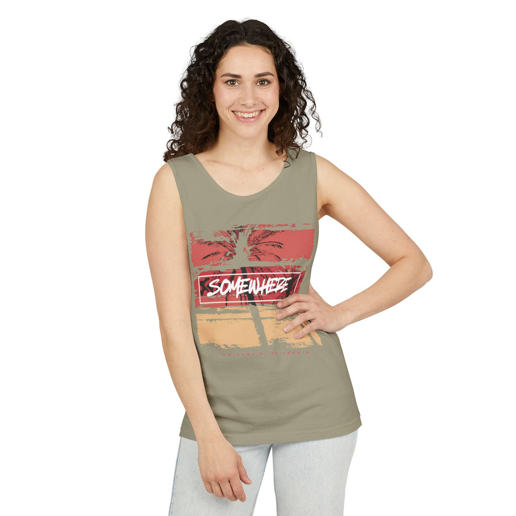 Somewhere Palm Tree Tank Top – Vintage Beach Retro Vacation Tank