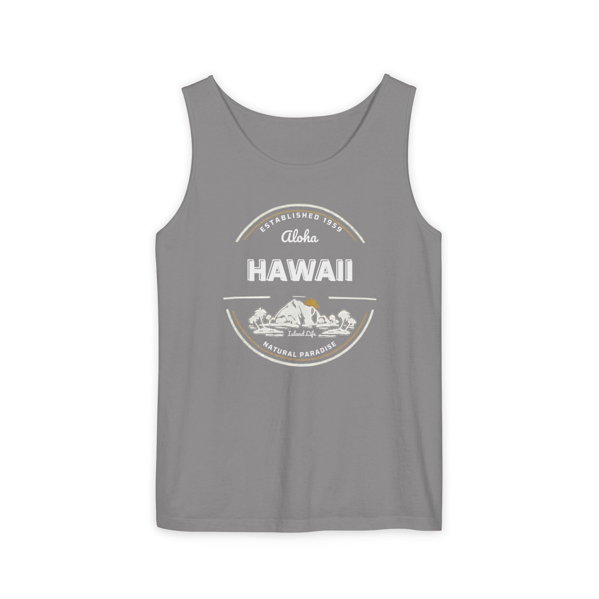 Hawaii Aloha Island Vintage Tank Top — Coral Beach Vacation Tee