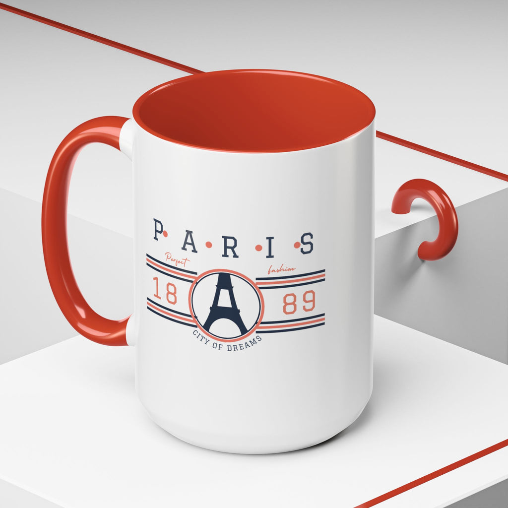 Paris Eiffel Tower Accent Coffee Mug - City of Dreams 1889 Travel Souvenir