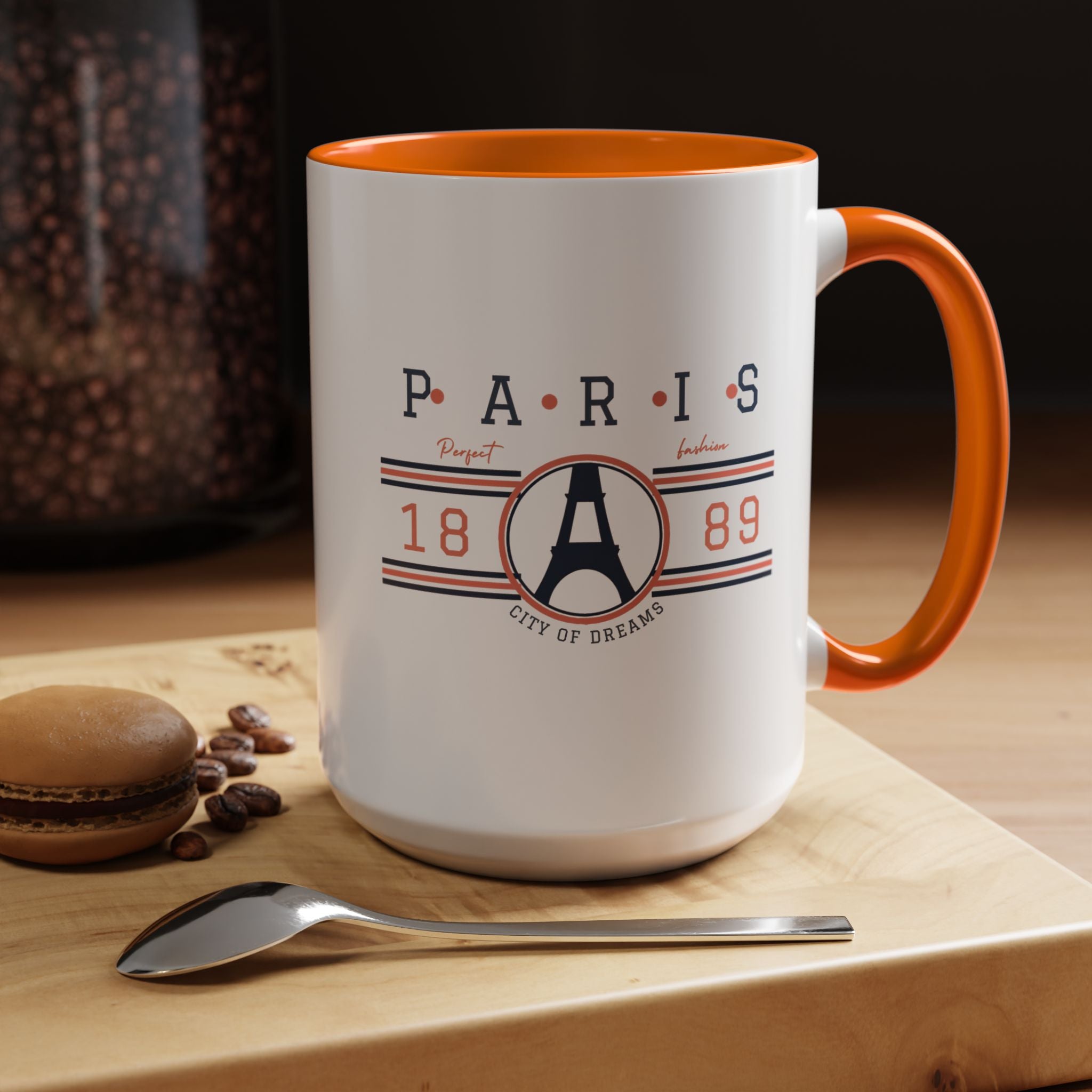 Paris Eiffel Tower Accent Coffee Mug - City of Dreams 1889 Travel Souvenir