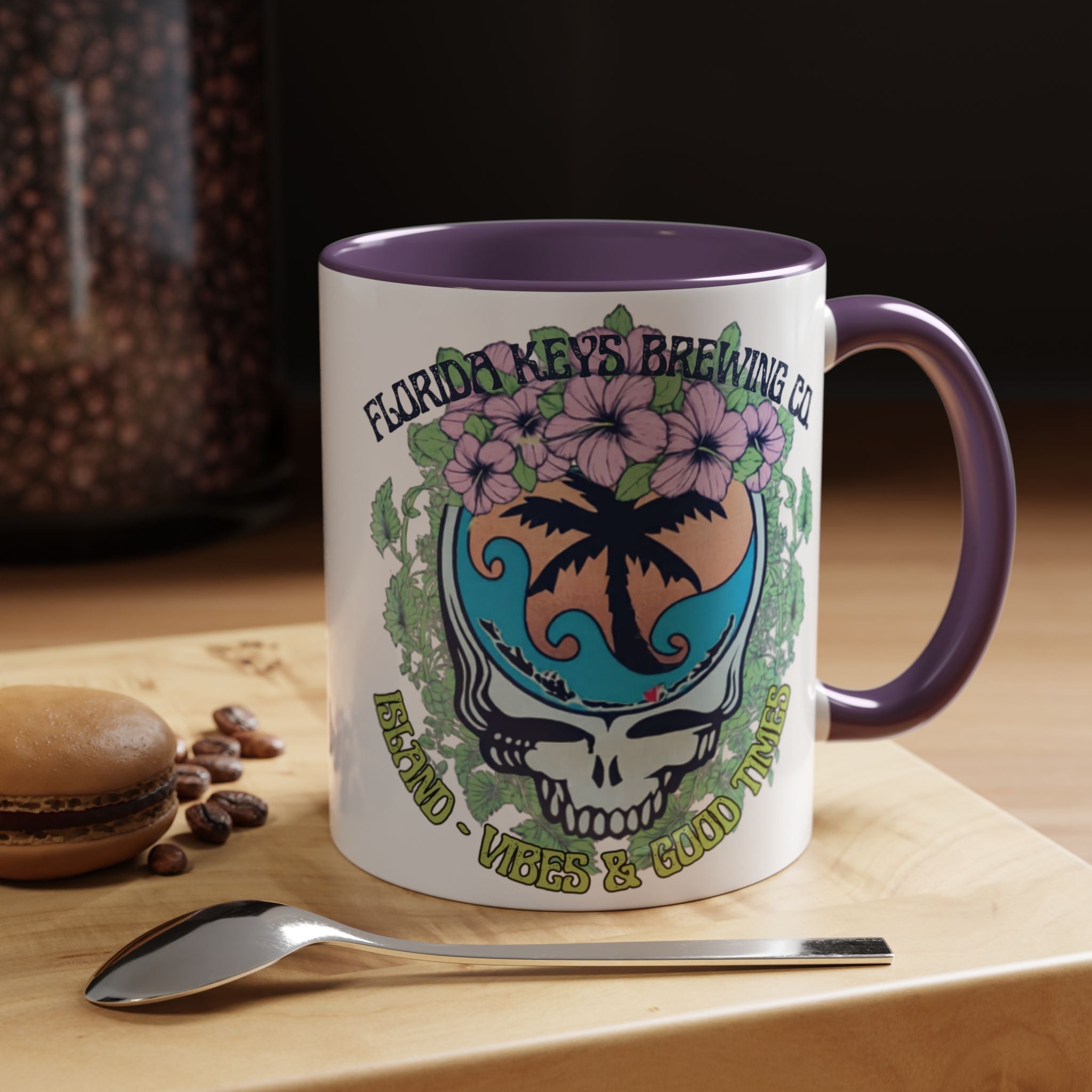 Coffee Mug — Tropical Island Vibes & Good Times Skull Design Key West Florida