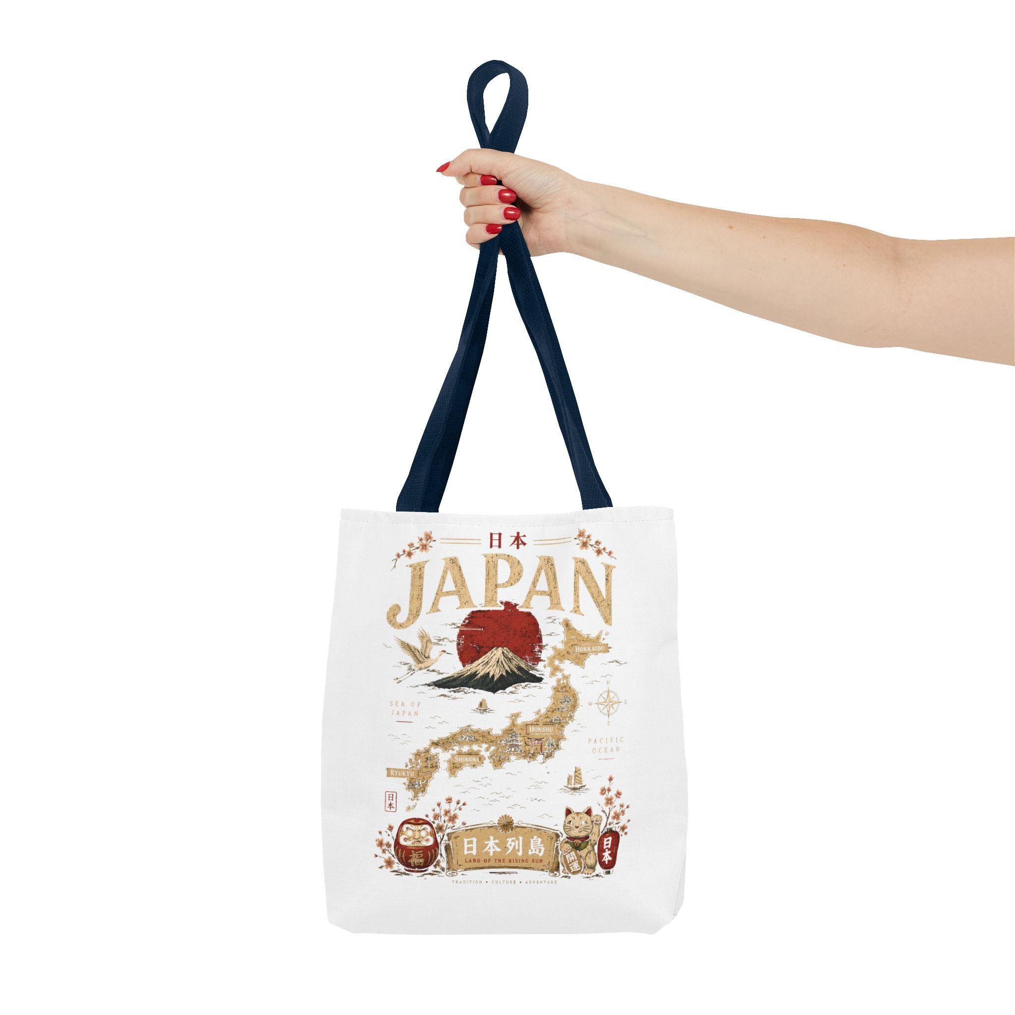 Japan Map Tote Bag – Mount Fuji & Rising Sun Travel Tote