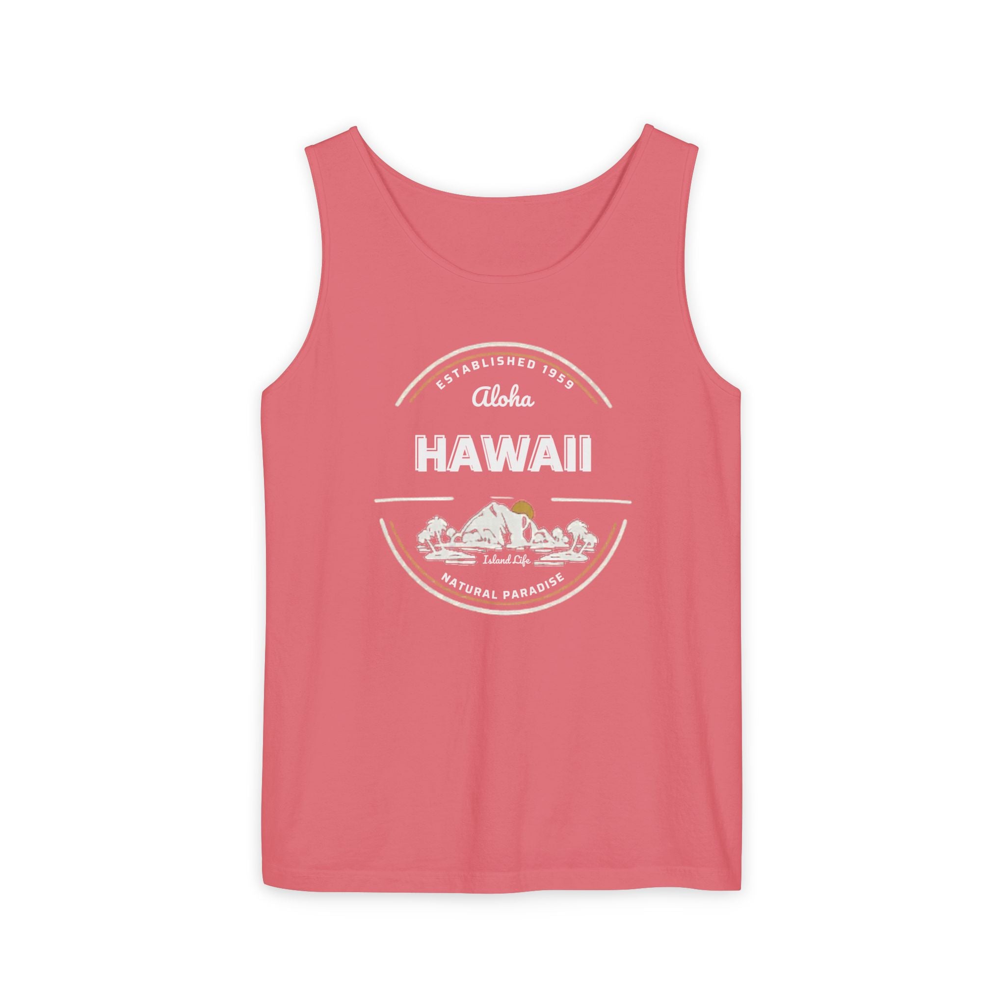 Hawaii Aloha Island Vintage Tank Top — Coral Beach Vacation Tee