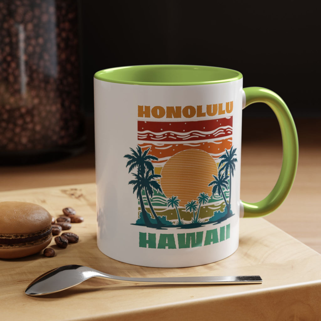 Honolulu Hawaii Vintage Sunset Coffee Mug (11/15oz)
