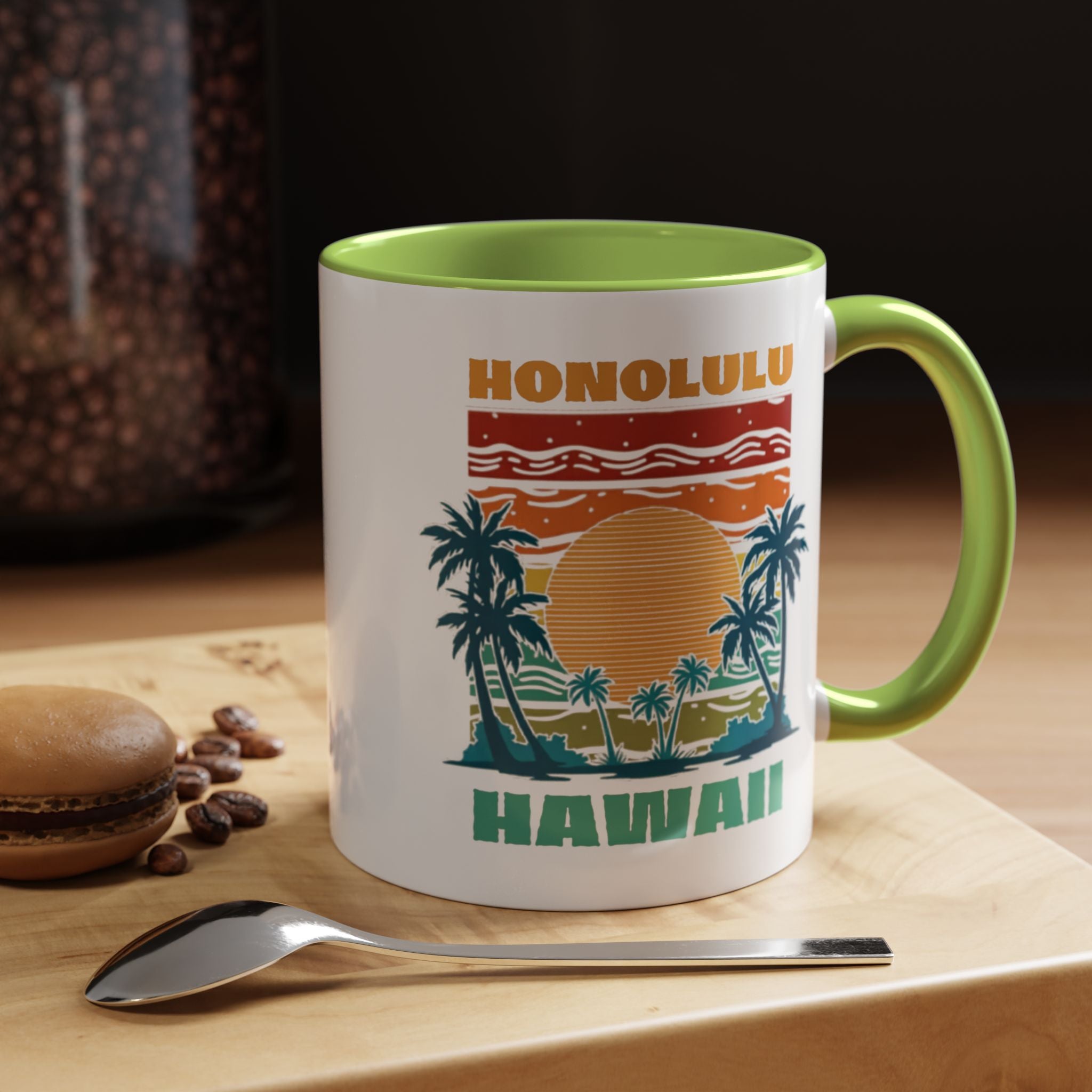 Honolulu Hawaii Vintage Sunset Coffee Mug (11/15oz)