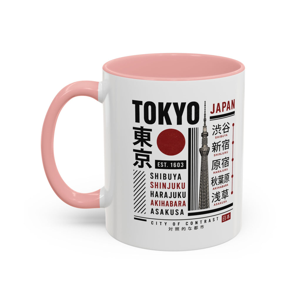 Tokyo Japan Accent Coffee Mug – Shibuya Shinjuku Harajuku Travel Souvenir (11/15oz)