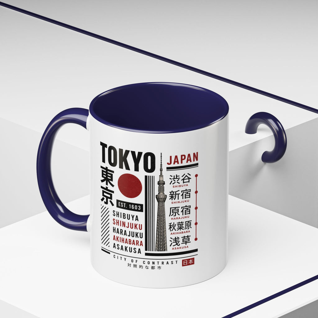 Tokyo Japan Accent Coffee Mug – Shibuya Shinjuku Harajuku Travel Souvenir (11/15oz)