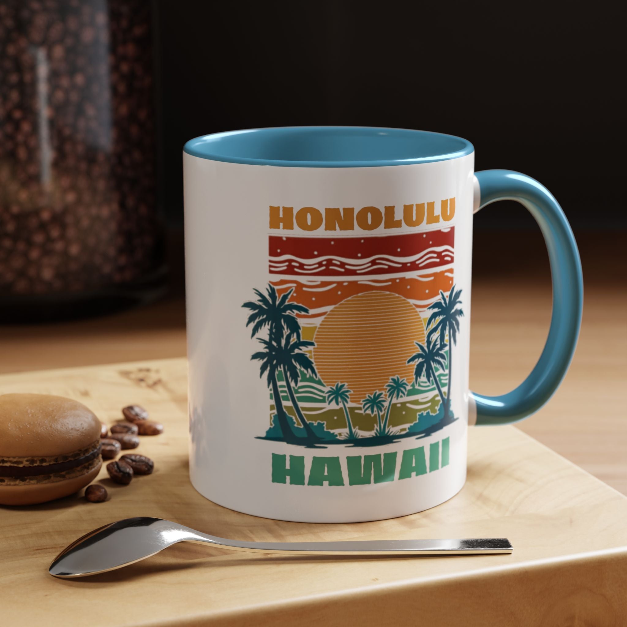 Honolulu Hawaii Vintage Sunset Coffee Mug (11/15oz)