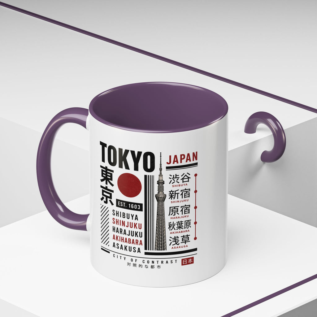 Tokyo Japan Accent Coffee Mug – Shibuya Shinjuku Harajuku Travel Souvenir (11/15oz)
