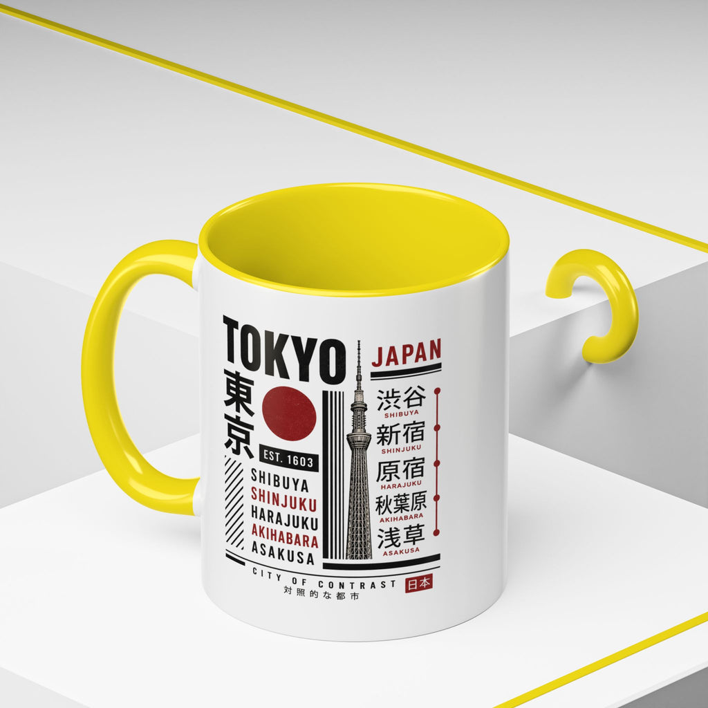 Tokyo Japan Accent Coffee Mug – Shibuya Shinjuku Harajuku Travel Souvenir (11/15oz)