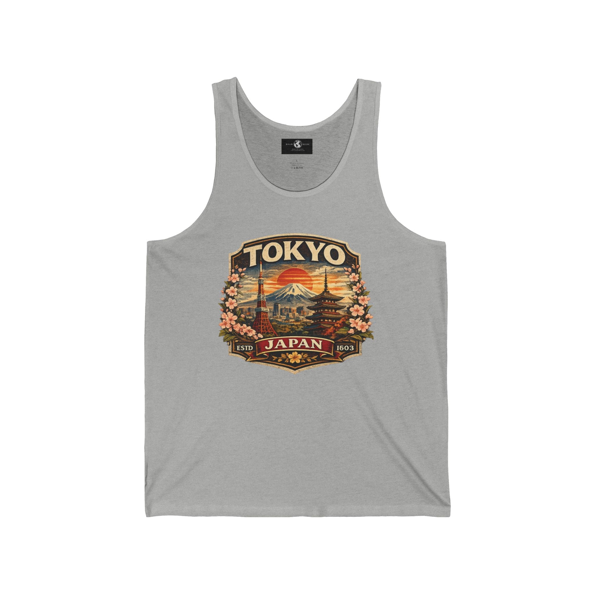 Tokyo Japan Vintage Travel Tank Top — Retro Mt. Fuji & Cherry Blossom Graphic