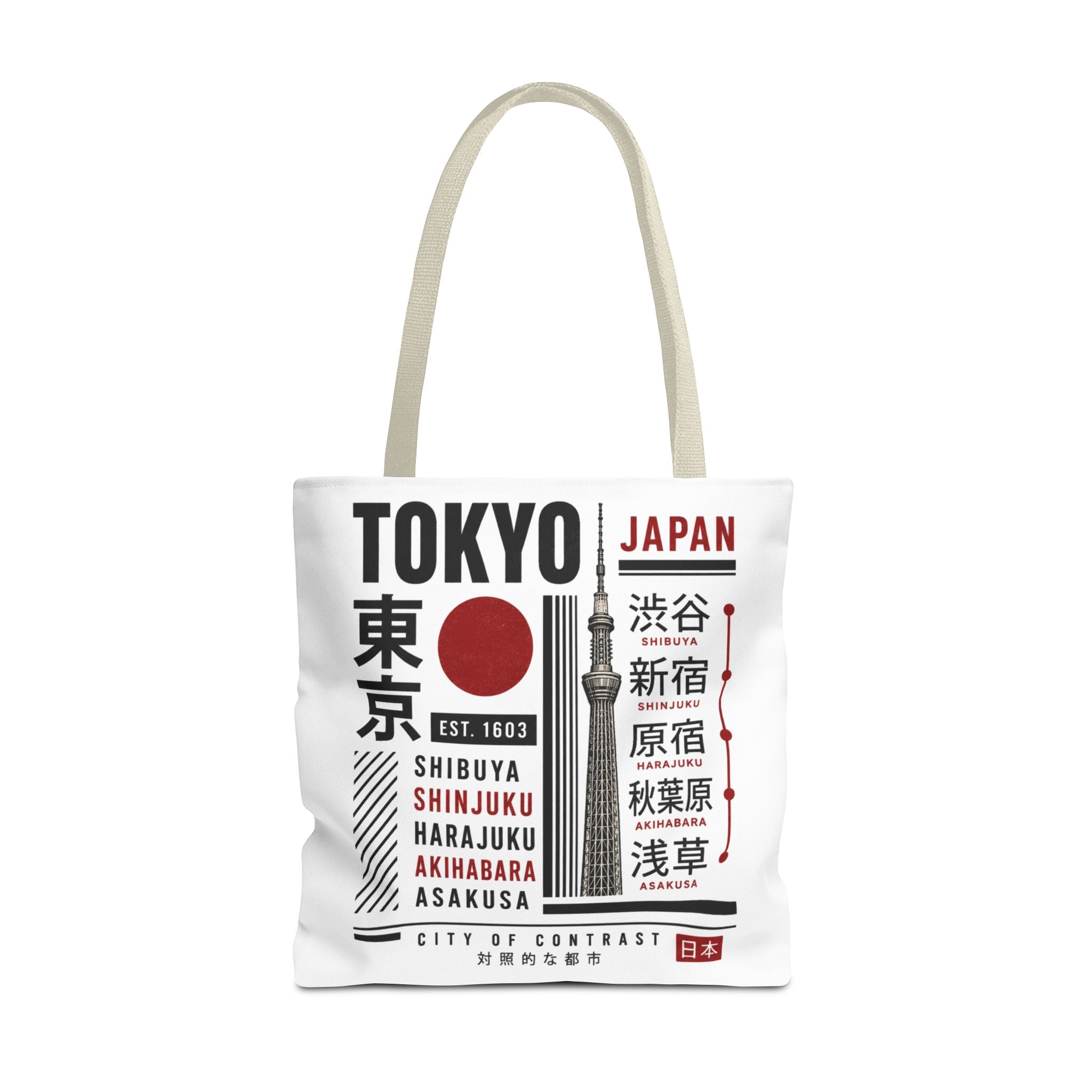 Tokyo Japan Graphic Tote Bag — Shibuya Shinjuku Harajuku Akihabara Asakusa Design