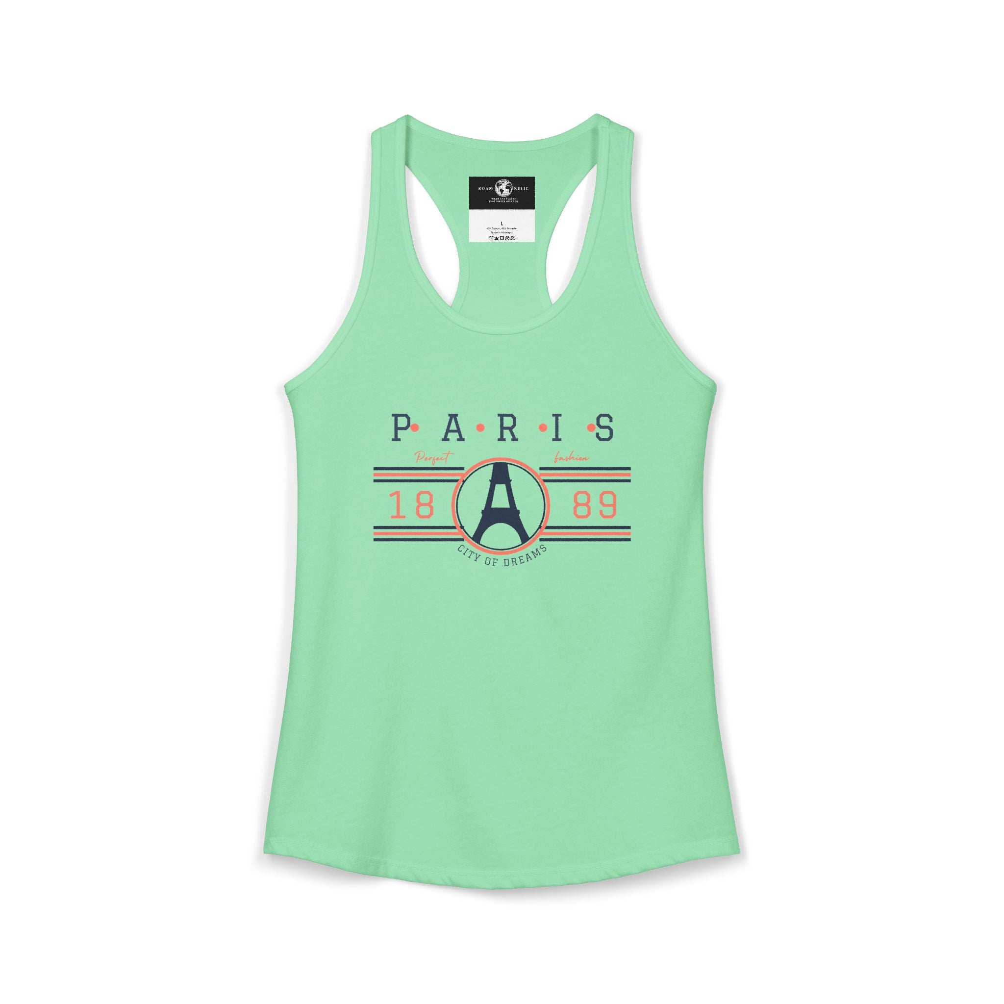 Paris 1889 Eiffel Tower Graphic Racerback Tank — Vintage History Tee