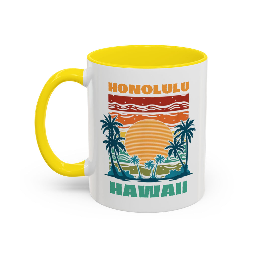 Honolulu Hawaii Vintage Sunset Coffee Mug (11/15oz)